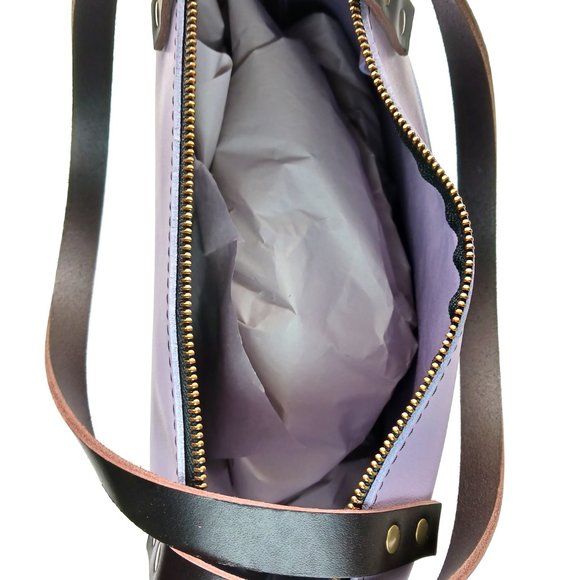 PLG Portland Leather Goods AP Lavender Medium Zip Tote Bag Full Grain Leather - Picture 3 of 3